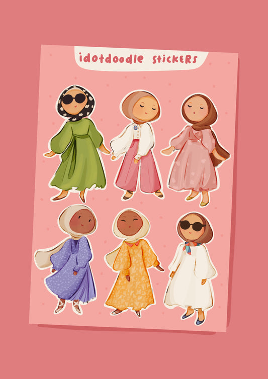 Idotdoodle Girls Sticker Sheet