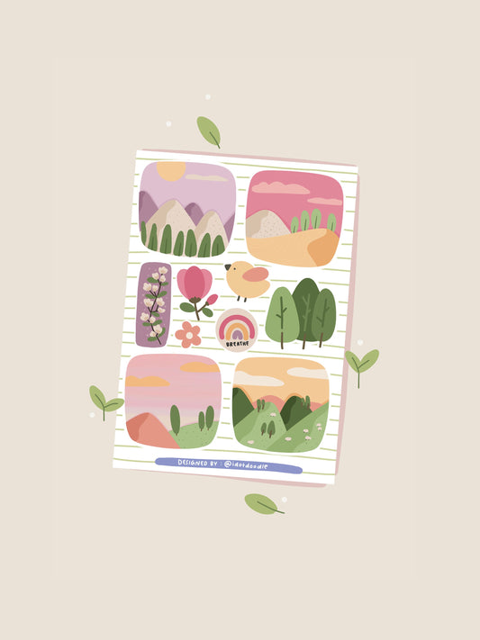 Idotdoodle Journal Sticker Sheet - Nature