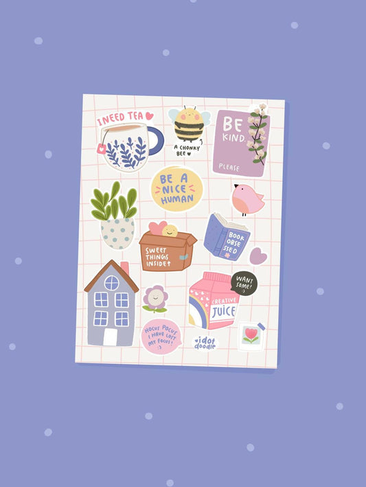 Idotdoodle Journal Sticker Sheet - Doodles